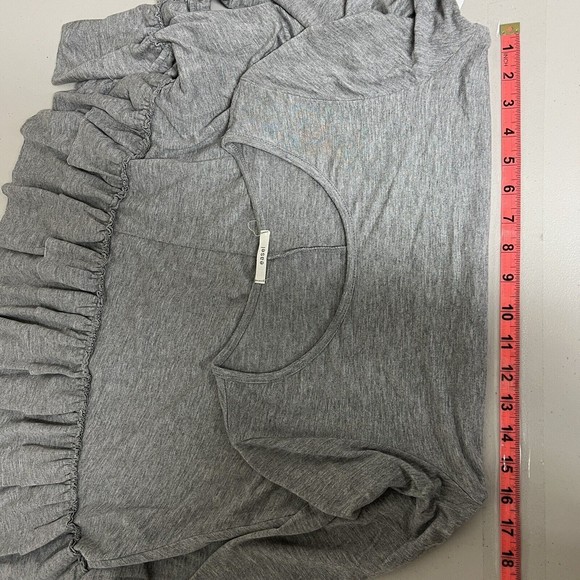 Easel Womens Long Sleeve Tunic Size S Gray Ruffle Hem T Shirt Dress Top Y2K - Picture 9 of 10